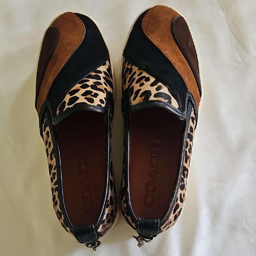 Coach Women's Leopard Patchwork Slip-On Shoes - image 1